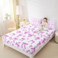 thumbnail image 2 of Manfei Cute Pink Bow Fitted Sheet Full,Cartoon Bowtie Pattern Bed Set,3 Pieces,1 Fitted Sheet and 2 Pillowcases, 2 of 6