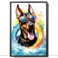 thumbnail image 2 of Doberman Pinscher Dog Canvas Wall Art,Pet Canvas Painting Puppy Artwork,Colorful-Watercolor Original Artwork Print For Bedroom, Bathroom Wall Art decor, 2 of 6