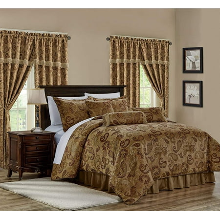 Chezmoi Collection Adelle 7-Piece Paisley Jacquard Embroidered Comforter Bedding Set - Walmart.com