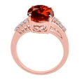 thumbnail image 6 of Mauli Jewels Rings for Women 3.3 Carat Oval Shaped Garnet and Diamond Ring 4-Prong 10K Rose Gold, 6 of 6