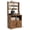 Retro color, variant on Versatile Bakers Rack with Storage Cabinet and Power Outlets – Thick Tabletop Microwave Stand, Coffee Bar and Pantry Hutch for Dining Room or Kitchen, Rustic Gray, US Standard Power Supply