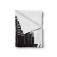 thumbnail image 2 of City Soft Flannel Fleece Throw Blanket, Pattern of Contemporary Art Style Silhouettes of Buildings Paint Drops, Cozy Plush for Indoor and Outdoor Use, 60" x 80", White and Charcoal Grey, by Ambesonne, 2 of 6