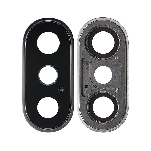 Replacement Back Camera Lens With Bracket & Bezel Compatible For iPhone XS / XS Max (Silver) (Real Sapphire l Premium) (10 Pack)