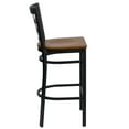 thumbnail image 6 of Flash Furniture 2 Pk. HERCULES Series Black Window Back Metal Restaurant Barstool - Cherry Wood Seat, 6 of 8