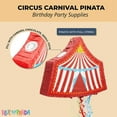 thumbnail image 3 of BLUE PANDA Pull String Circus Pinata - Small, 16.5 x 3 x 13 In, Red, Blue & Yellow - Carnival Pinata & Party Decoration - Pull String for Kids for Circus Themed Birthday Party, 3 of 10