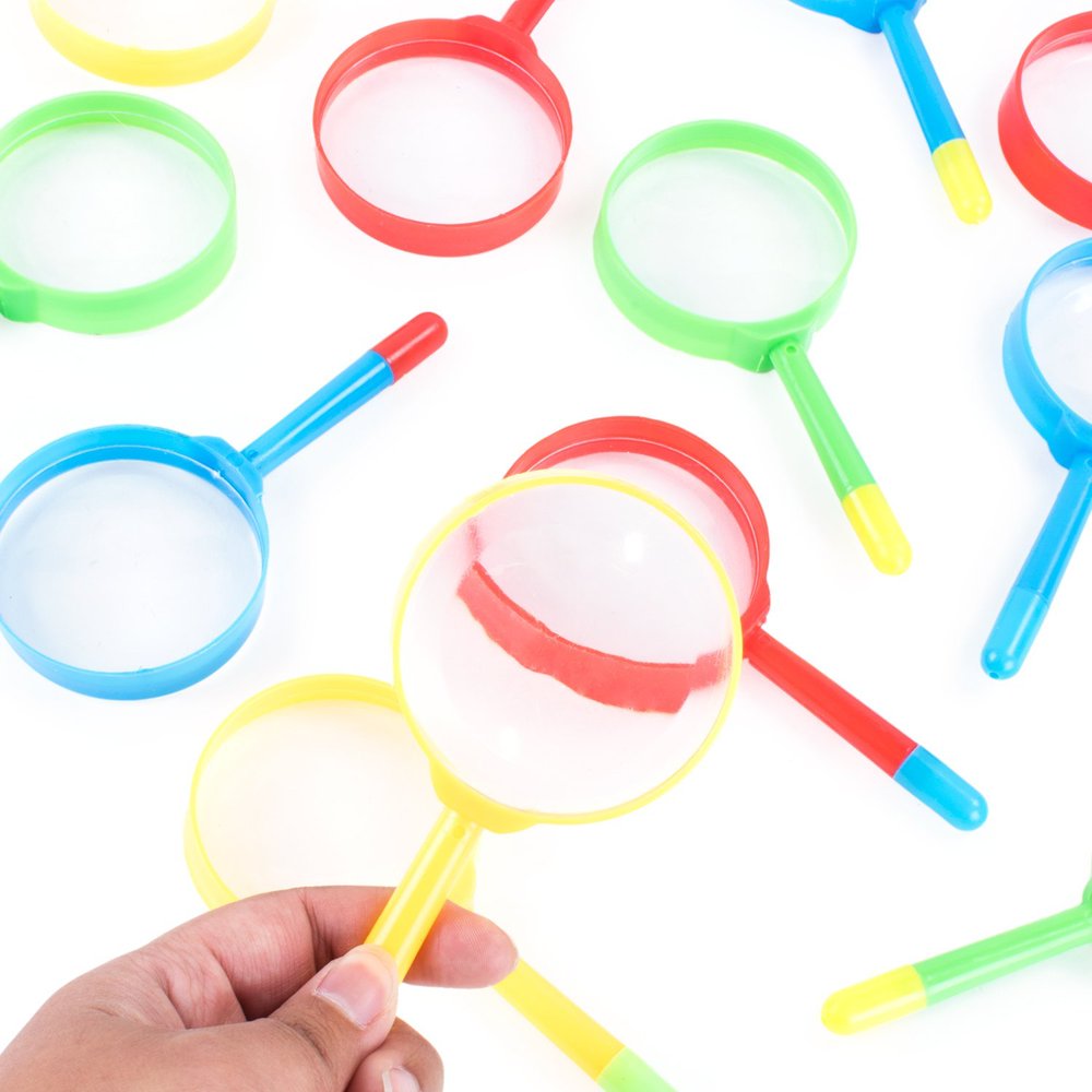Mini 5" Magnifying Glasses with Pens Tip Combo, Plastic Pocket Children