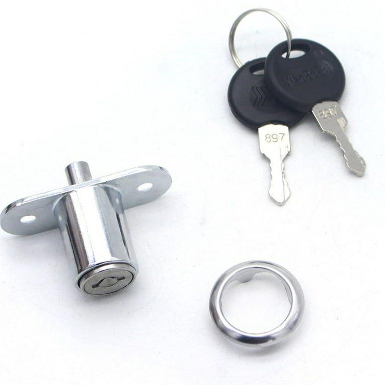 BUZIFU 2 Pcs Drawer Lock, Plunger Lock with Key Zinc Alloy File Cabinet  Lock Cupboard Cam Lock Cabinet Door Locks for Filing Cabinets Wardrobe  Display