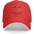 thumbnail image 1 of Snowman Face Hat Adjustable Funny Sandwich Baseball Cap Curved Visor Men Women, 1 of 6