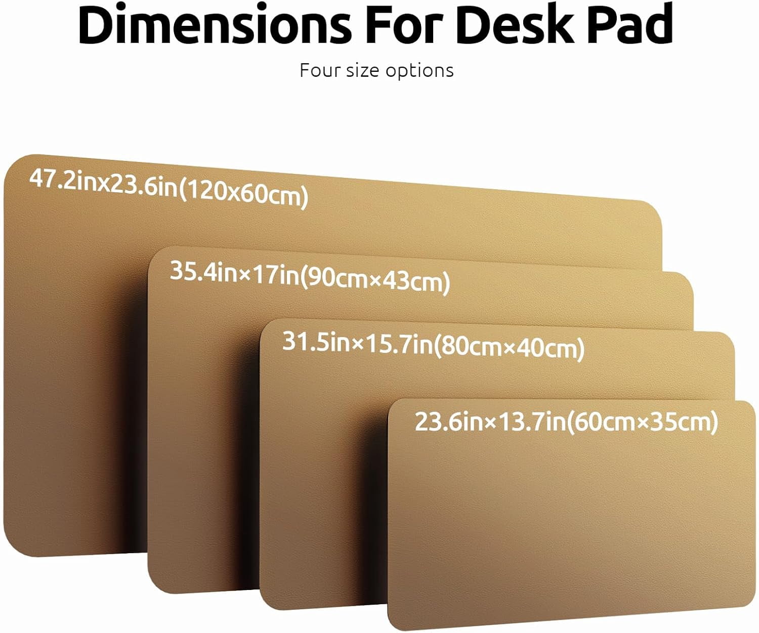 Leather Desk Pad Protector, Office Desk Mat, Large Mouse Pad, Non-Slip PU Leather Desk Blotter, Laptop Desk Pad, Waterproof Desk Writing Pad for Office and Home (Bronze, 47.2" x 23.6")