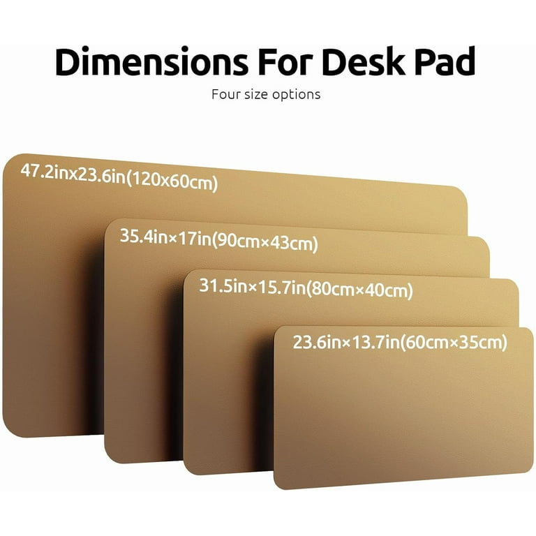Large Desk Pad Mat (47.2x17 Inch) - Non-Slip PU Leather, Waterproof, For Office & Home Desk