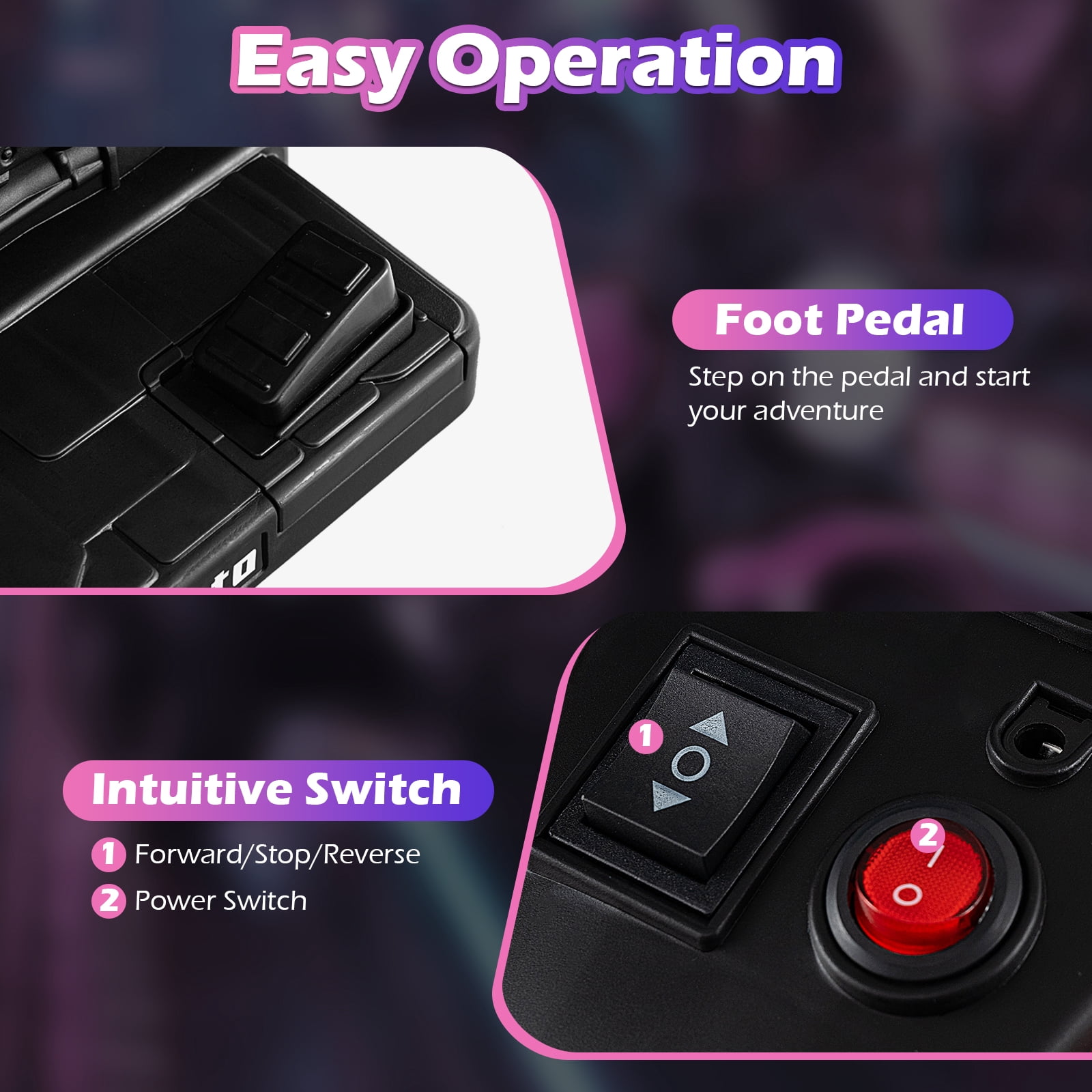 Gymax 6V Kids Motorcycle w/Song Story LED Headlights Accelerator Pedal & 3 Wheels Pink