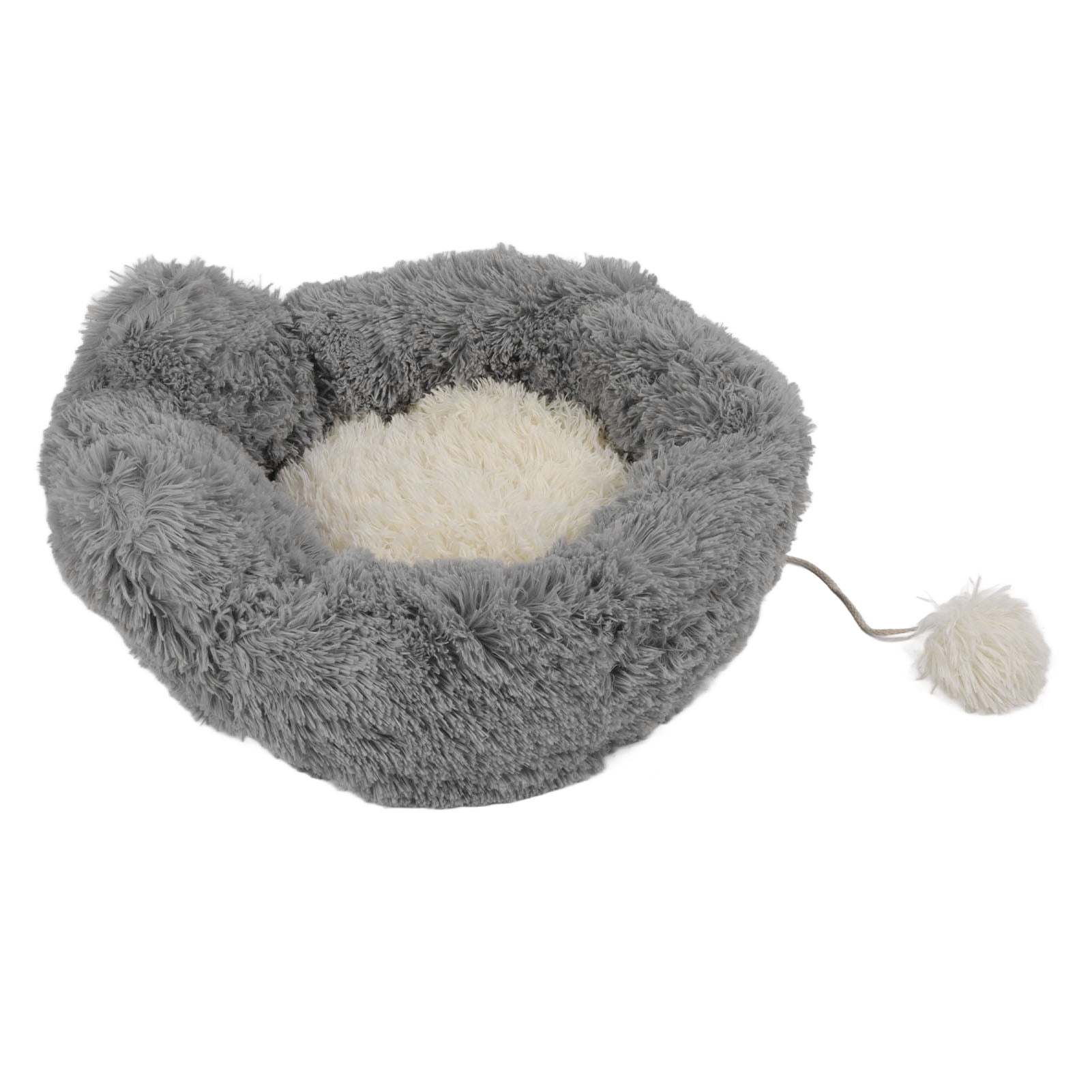 Calming Cat Beds Round Donut Washable Dog Bed Anti Slip Faux Fur Donut