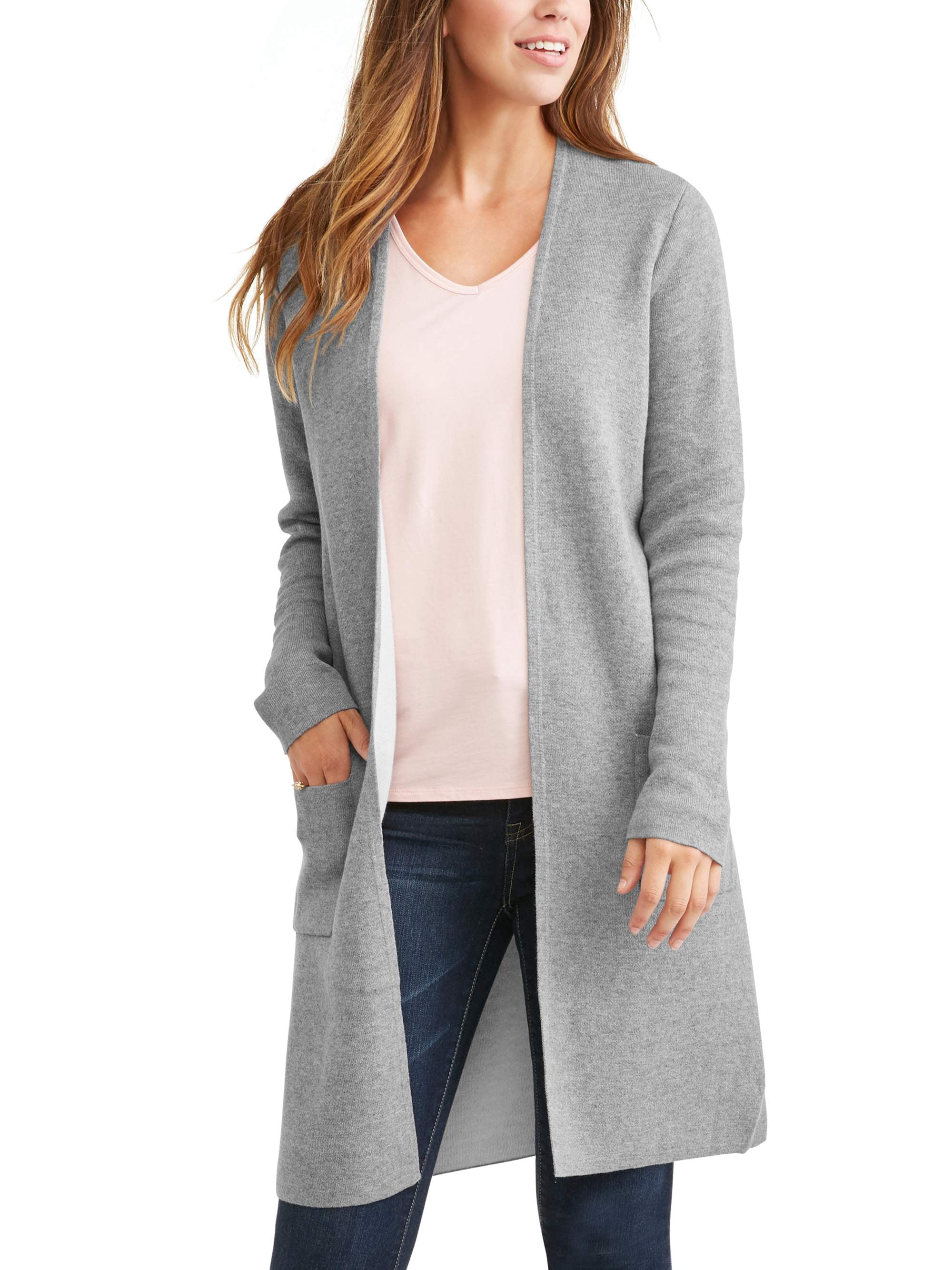 Time and Tru Women's Double Knit Cardigan - Walmart.com