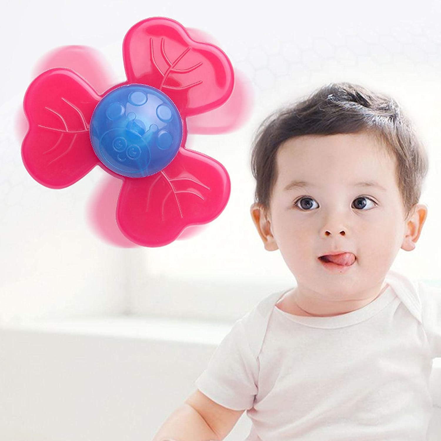 for Stress Relief Anti Anxiety Gifts for Kids Toddler-Style_B_3_Pcs Interesting Baby Roatation Toys 3pcs Spin Sucker Top Spinner Toy 