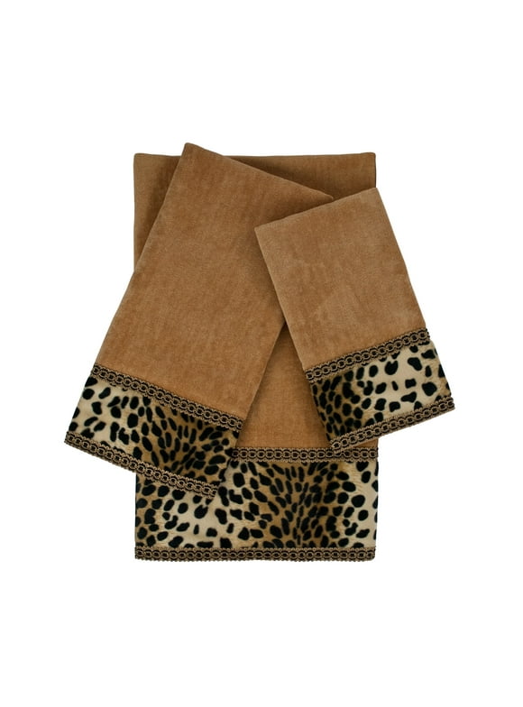Sherry Kline  Leopard Nugget 3-piece Embellished Towel Set