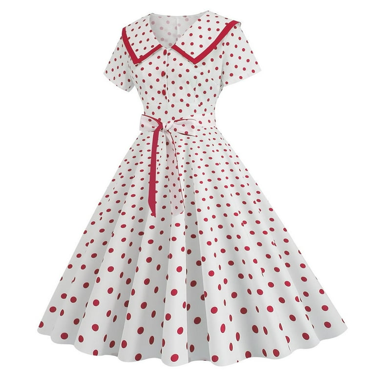 open lace back dress Vintage 1960s Black & White Polka Dot Dress