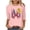 Pink, variant on Kaemgyyd Womens Easter Tops Casual Loose V Neck T Shirt Cute Graphics 3/4 Sleeve Tee Spring Casual Blouse