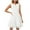 White, variant on vigerkar Women's Summer Sleeveless Mini Dress V Neck Hollow Out Eyelet High Waist A Line Swing Short Party Dresses Black, XL
