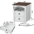 thumbnail image 4 of Leyaoyao Farmhouse Nightstand Set of 2, Modern Night Stand with Charger Station, Rustic Wood End Table for Bedroom, Living Room, White, 4 of 10