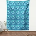 thumbnail image 3 of Ambesonne Waves Fabric by the Yard Upholstery, Oceanic Splashes Blots Marine, 5 Yards, Turquoise Sea Blue, 3 of 4