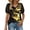 Yellow, variant on Baqcunre T Shirts For Women Womens Casual Flower Printed T Shirt V Neck Chiffon Short Sleeve Top Mesh Top Womens Blouses Black L