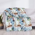 thumbnail image 3 of Yiaed Watercolor Sailboat Print Blanket Throw Blanket Soft Cozy Flannel Blanket for Home Bed Sofa Couch Chair-80"x60", 3 of 6