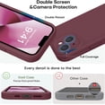 thumbnail image 3 of Compatible with iPhone 13 Case, Liquid Silicone Upgrade [Camera Protection] [Soft Anti-Scratch Microfiber Lining] Shockproof Phone Case for iPhone 13 6.1 inch - Plum, 3 of 14