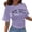 Purple, variant on Going Out Tops for Women Fashion Korean Style Short Sleeve Crew Neck Basic Plus Size Womens Clothing,White,L