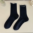 thumbnail image 1 of Nvzi 3 pares de calcetines de algodón para mujer, calcetines de vestir finos, suaves, cómodos y transpirables, calcetines por encima del tobillo para negocios (negro), 1 of 2