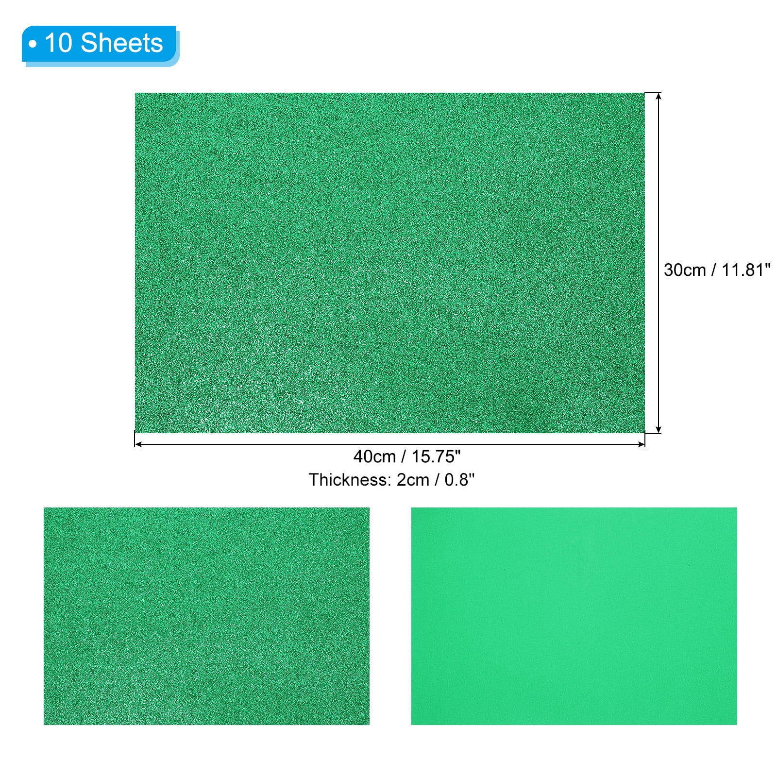 Uxcell 20 Sheets 2mm Glitter Foam Sheet, 16" x 12" Dark Blue Sparkle EVA Paper