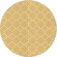 thumbnail image 1 of Ahgly Company Machine Washable Indoor Round Transitional Yellow Area Rugs, 3' Round, 1 of 7