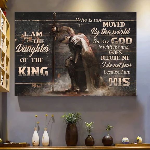 Poster I Am Theaughter Of The Kingdo Not Fear Because I Am His - Jesus Landscape- UNFRAMED Poster Prints, Wall Art For Home Decor Or Office - Great Gift Idea For Friends & Family, UNFRAMED-8x12