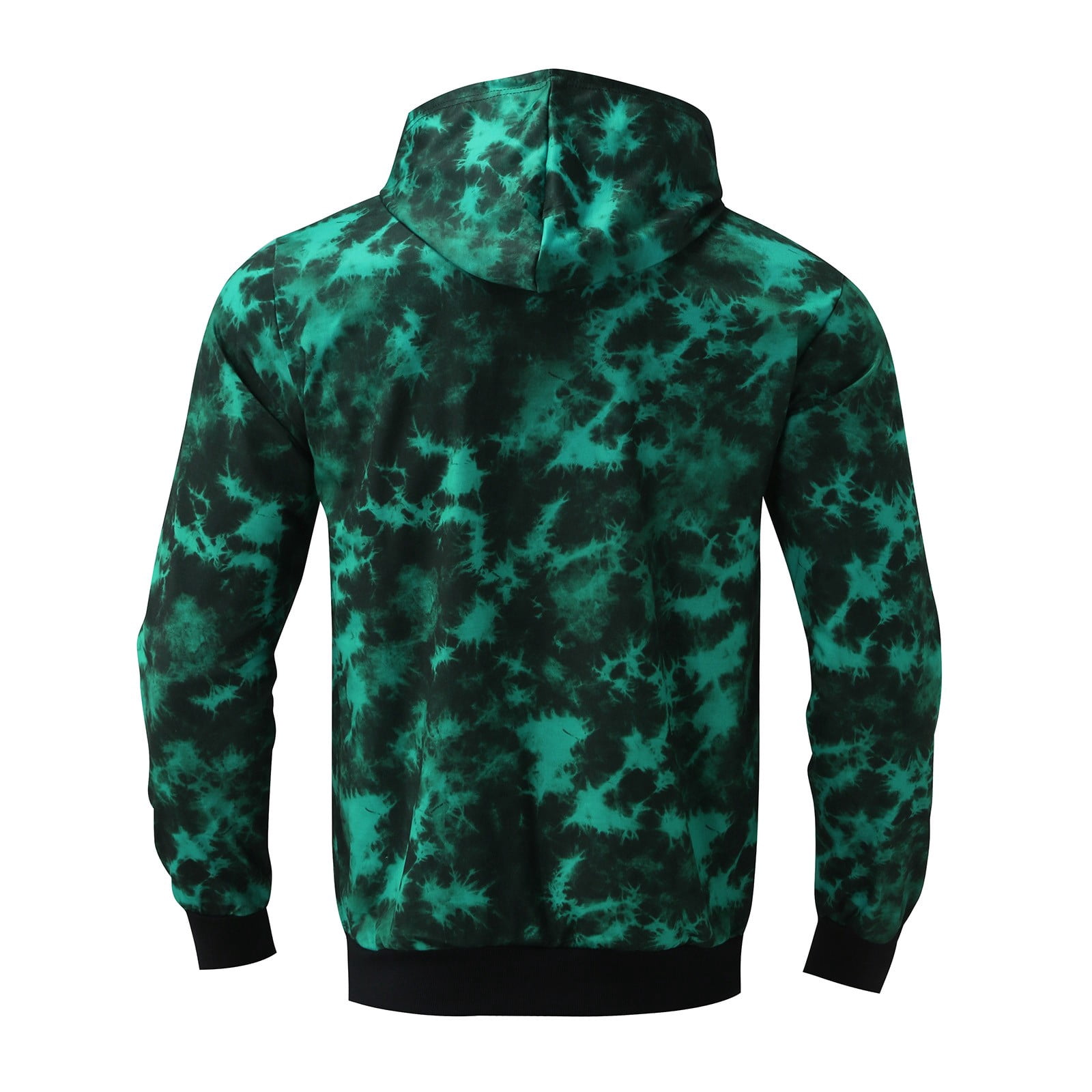 Lisingtool Hoodies For Men Mens Casual Color Block Tie-Dye Pullover Hooded Sweatshirt With Pocket Green