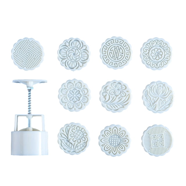 Molde para galletas y pasteles de luna con grosor ajustable, prensa para galletas navideñas, molde decorativo para pasteles con cuchillo y prensa manual