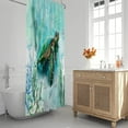 thumbnail image 2 of Extra Long 72"x84" Sea Turtle Shower Curtain Set with Hooks,Blue Starfish Seashell Coral Bathroom Curtain,Waterproof Washable Fabric for Bathroom Decor, 2 of 6