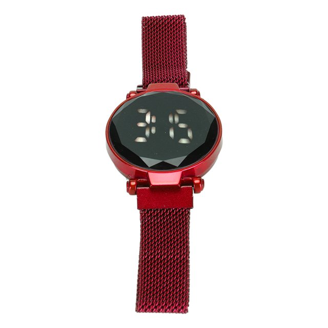 Montre Led pour Femmes Montre Led Femmes Montre Led Écran Tactile Led Grand Affichage Alliage Durable Design Mode Montre Led Numérique pour Fille Femme Adulte Rouge