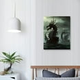 thumbnail image 3 of ARISTURING Norse Decor Black and White Painting Vikings Ship Artwork Fantasy Sailing Boat Pictures for Living Room Home 5 Panel Dragon Canvas Wall Art Modern Framed Ready to Hang Posters and Prints, 3 of 4