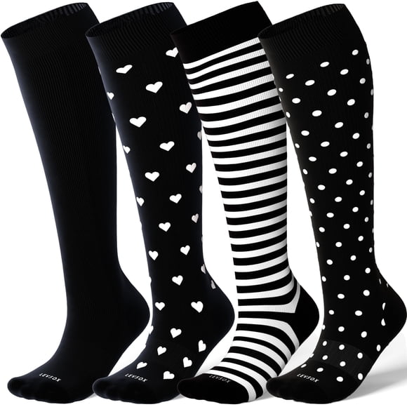 Calcetines de compresión LEVSOX de viscosa de bambú 20-30 mmHg para mujeres y hombres