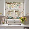 thumbnail image 2 of Easter Eggs Swag Curtains Valance & Tier Set, Truck with Egg 3 Pcs Set Kitchen Swag Valances and Tiers 24 Inch Length Rod Pocket Curtain Drapes for Bedroom, 2 of 9