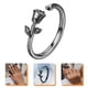 thumbnail image 4 of Anillo de flor de rosa, anillos abiertos envolventes, anillos vintage para nudillos, anillos apilables para los dedos, 4 of 7