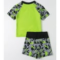 thumbnail image 3 of Hiijoy Little Boys Dinosaur Print Short Sleeved Rashguard Shorts Bathing Suit, Sizes 5-12, 3 of 6