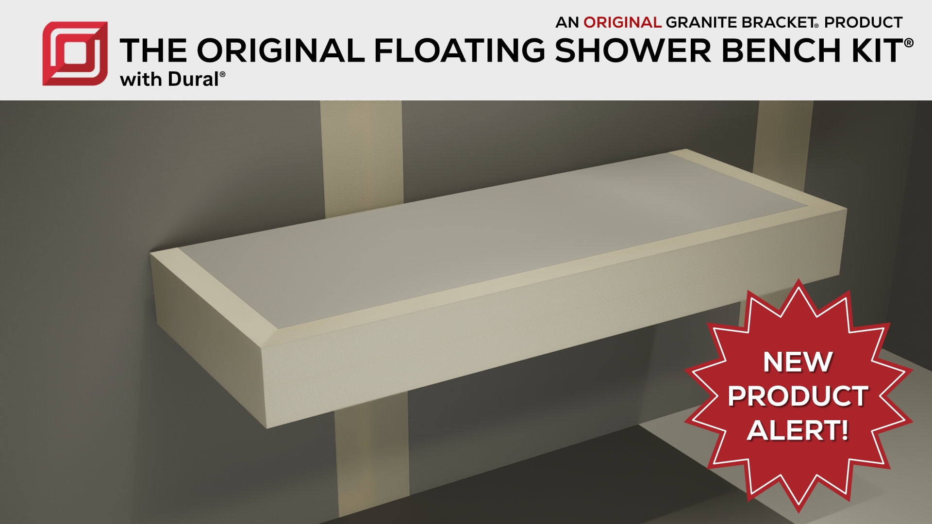 Floating Shower Bench Kit® with Dural Tilux Board® Original Shower
