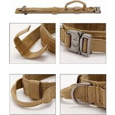 Tactical Adjustable Dog Collar with Control Handle, Nylon, Padded, Metal Buckle, Dog Collars for Medium Dogs, Hunting, Training, Leisure, Outdoors