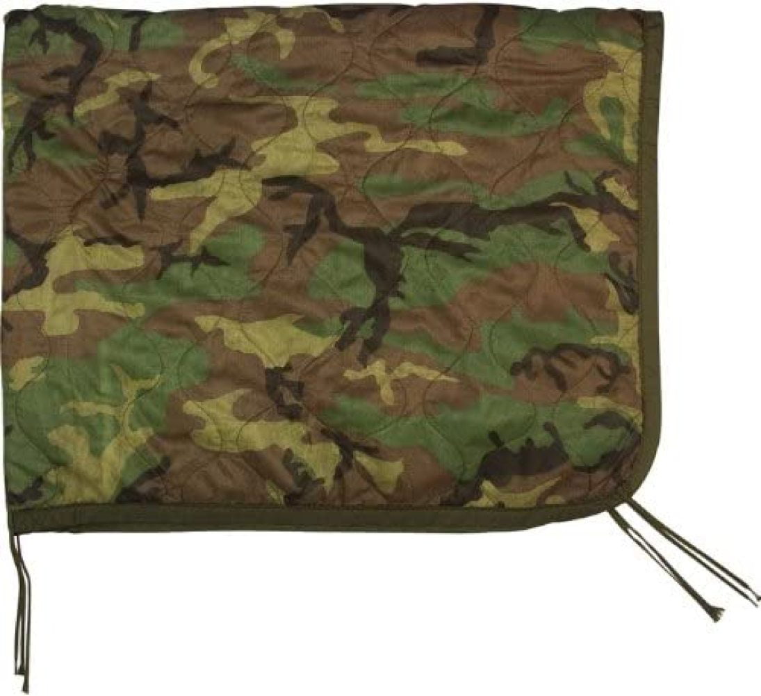 Army Military GI Rip-Stop Poncho Liner Packable Quilted Picnic Blanket Mat Green 