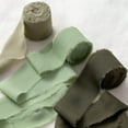 thumbnail image 2 of Silk Chiffon Ribbon Set, Handmade Fringe Silk Ribbon for Gift Wrapping Bridal Bouquets Wedding Invitations Decoration Crafts 1.5inx5.5Yard/Roll, 2 of 5