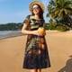 thumbnail image 4 of Disketp Vintage Floral Skull para Vestido de Manga Corta para Mujeres, Vestidos de Verano para Mujeres, Casual y Holgado para la Playa, 4 of 6