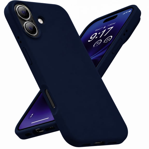 Entronix Silicone Case Compatible with iPhone 16, Soft-Touch Protective Cover, Navy Blue