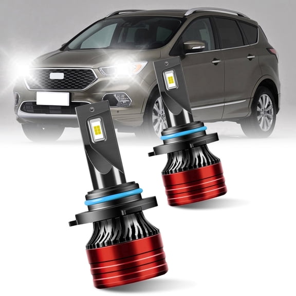 For 2011 2012 2013 2014 Ford Edge LED Headlight Hi/Low Beam 9012, White 6000K 2Pcs, Easy Installation