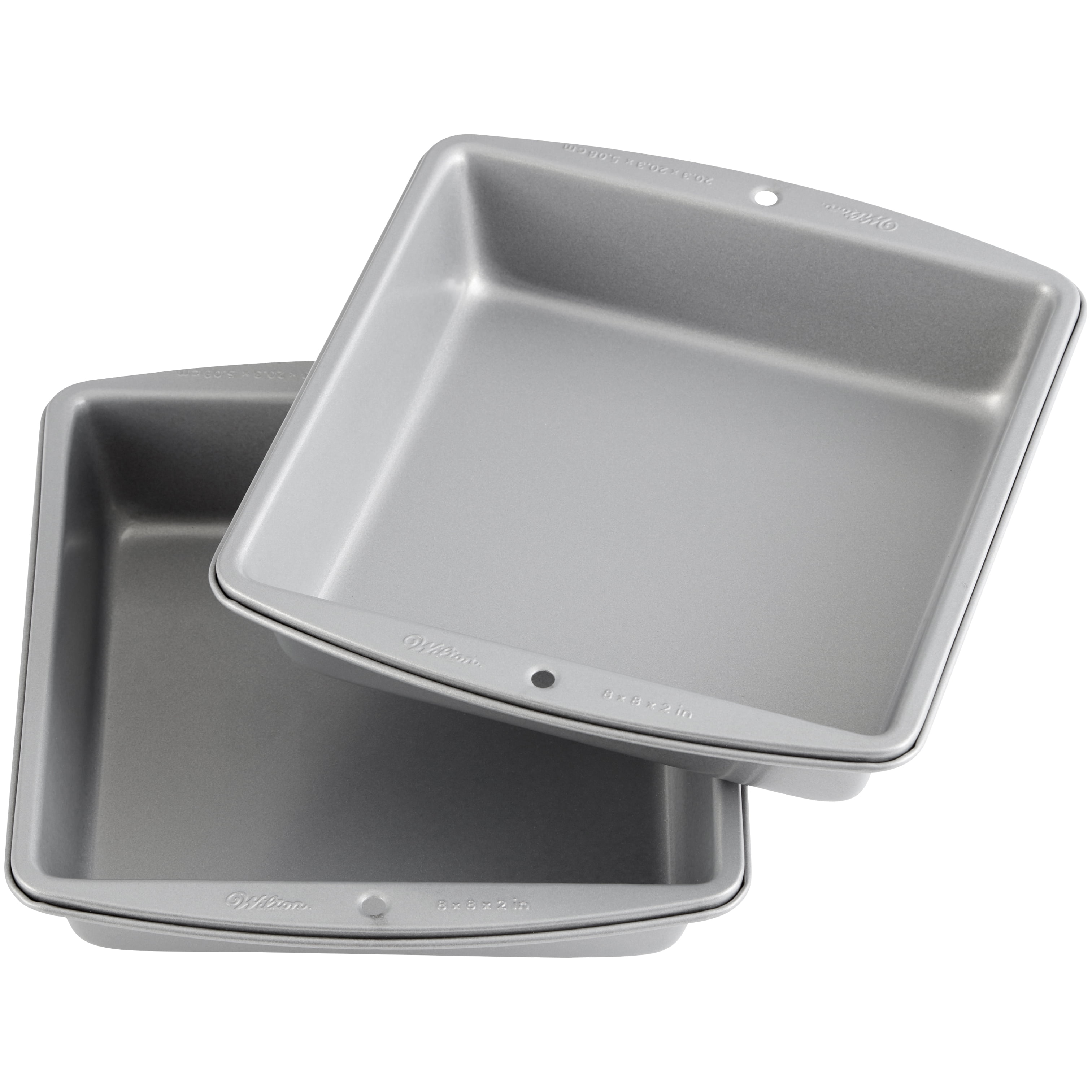Set of 2 Wilton Recipe Right Non-Stick 9-Inch Square Baking Pan with Lid 