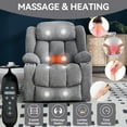 thumbnail image 3 of LEGAHOME Lift Recliner, Electric Power Recliner Chair with Heat Therapy and Massage, Fabric Lift Chair with Cup Holders, USB Port and Side Pocket, Wide Seat Recliner Sofa for Big and Tall, Gray, 3 of 10